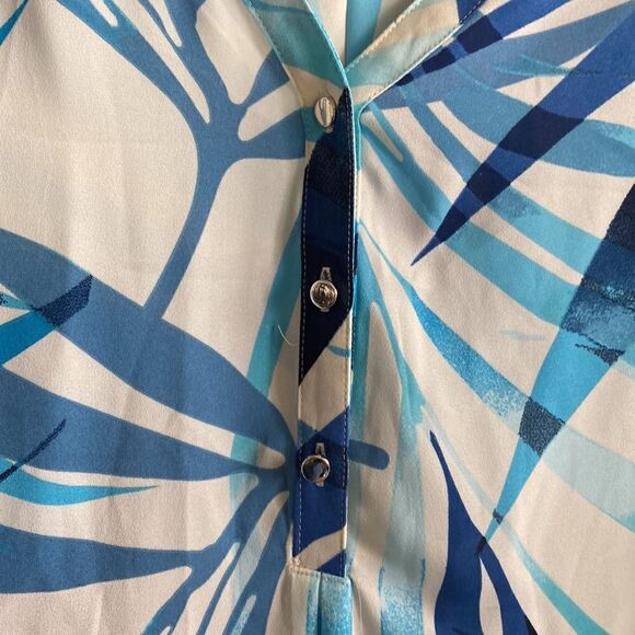 JM Collection Island Brezze half button down blouse sz L NWT - Picture 4 of 8